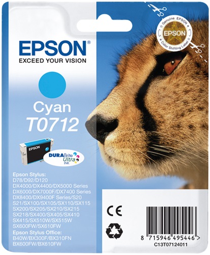 Cartuccia EPSON originale  C13T07124010, C13T07124011, C13T07124012, T0712