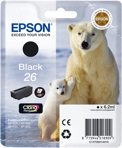 Cartuccia EPSON originale  26, C13T26014010, C13T26014012