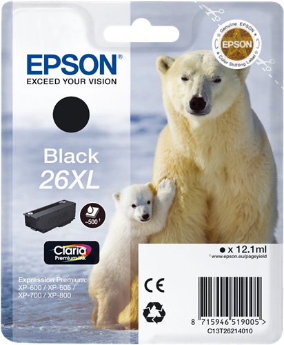 [IO-4607788] Cartuccia EPSON originale  26XL, C13T26214010, C13T26214012