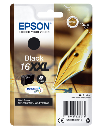 [IO-4603521] Cartuccia EPSON originale  16XXL, C13T16814010, C13T16814011, C13T16814012
